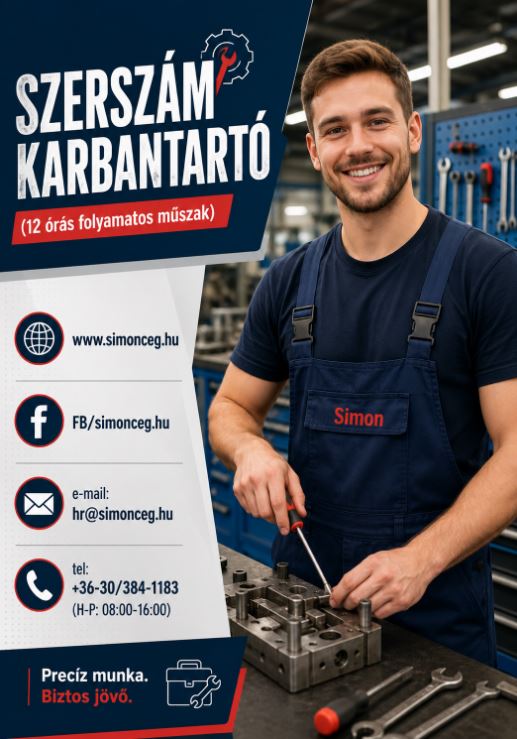 Illusztráció az alábbi tartalomhoz: Álláshirdetés - SZERSZÁMKARBANTARTÓ